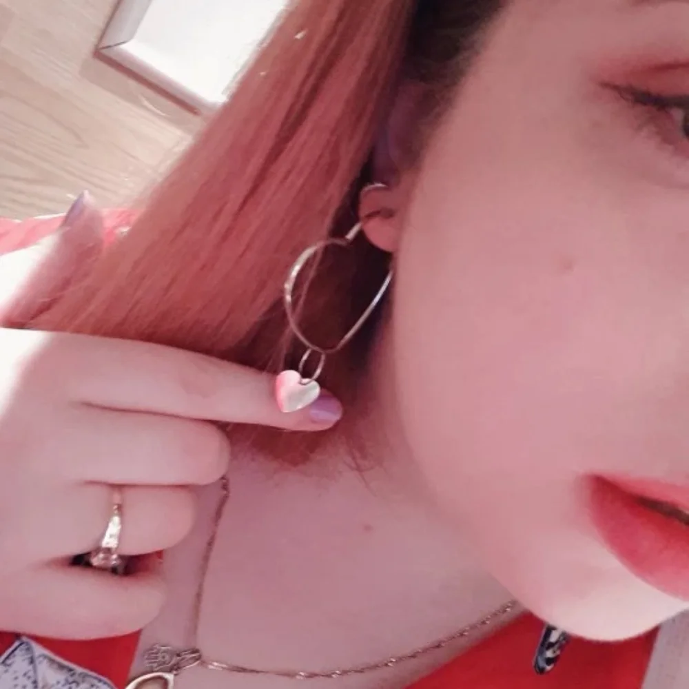 Metal Heart Hoop Earrings Set
